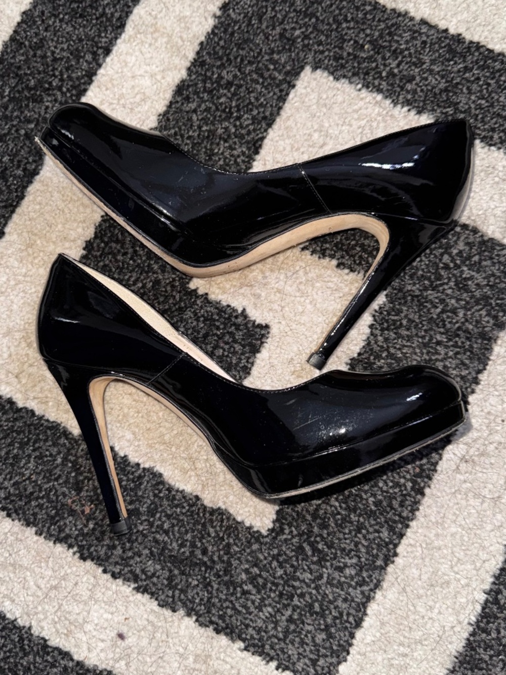 LK Bennett Patent Sledge Platform Court Heel Pump